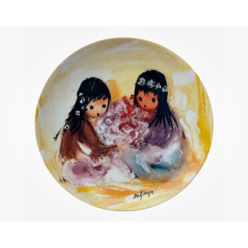 1987 Knowles DeGrazia Spring Blossoms Collector Plate Native Girls 8.5" Limited